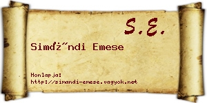 Simándi Emese névjegykártya
